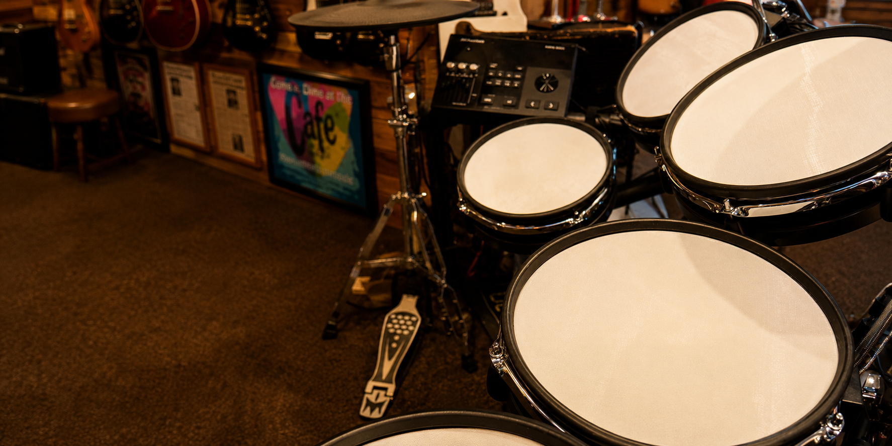 Electronic drum kit inside Six String Studio